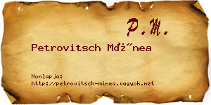 Petrovitsch Mínea névjegykártya